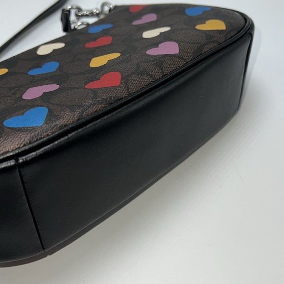 ❤️💙💜💛HP🪅NWT COACH TERI SHOULDER BAG IN SIGNATURE CANVAS WITH HEART PRINT - Picture 15 of 17